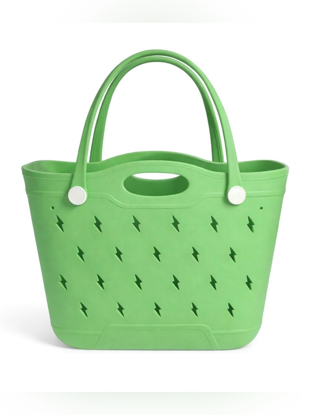 Green Silicone Tote Bag with Lightning Cutouts